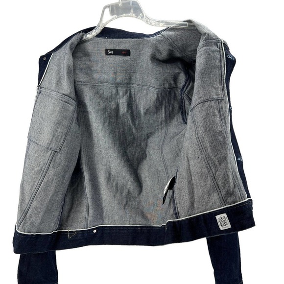 3x1 Oversized Trucker Denim Jacket 100% Cotton Pockets Classic Long Sleeve M - Picture 7 of 12